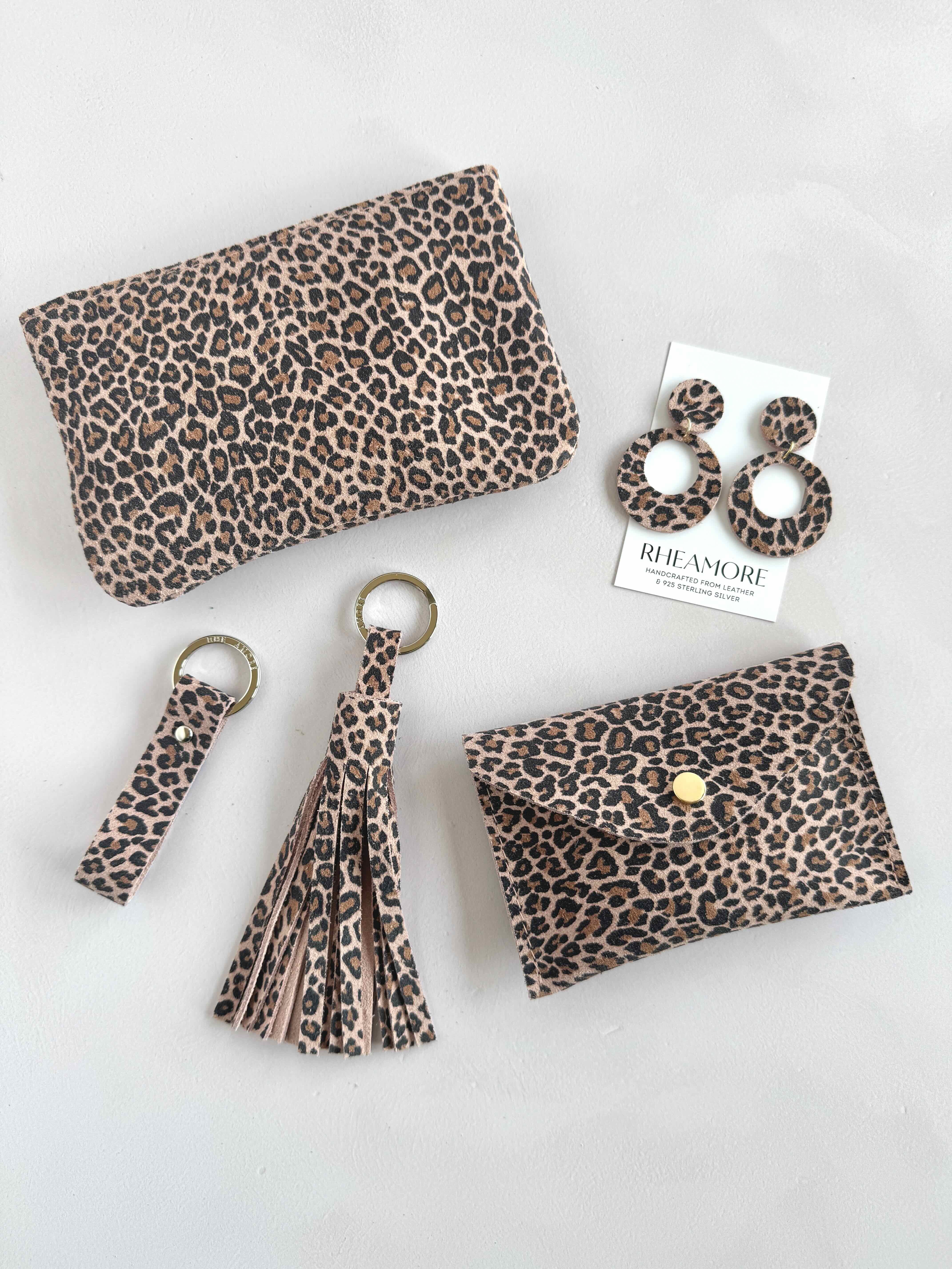 Suede Leopard Print Tassel