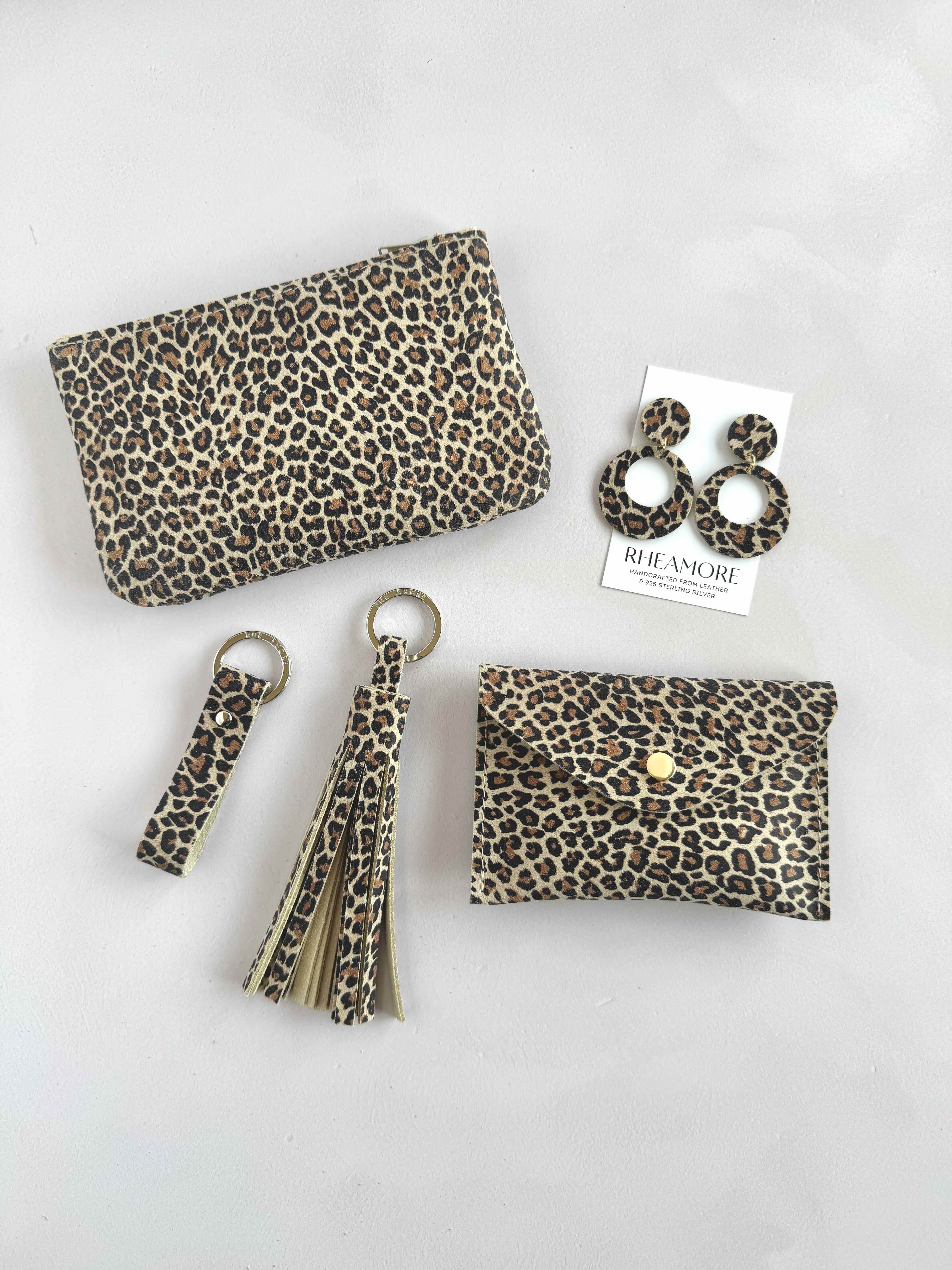 Suede Leopard Print Tassel