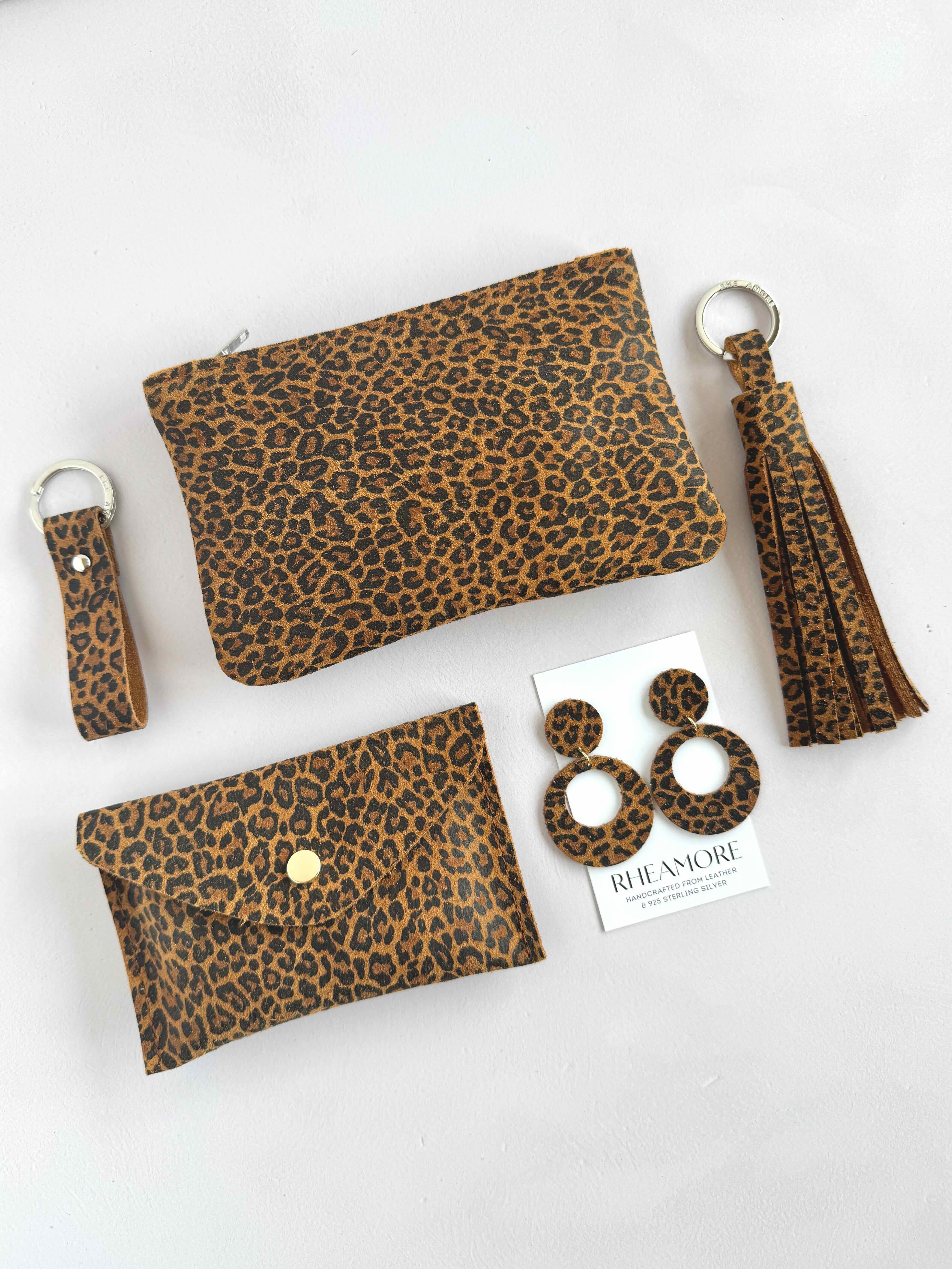 Suede Leopard Print Tassel