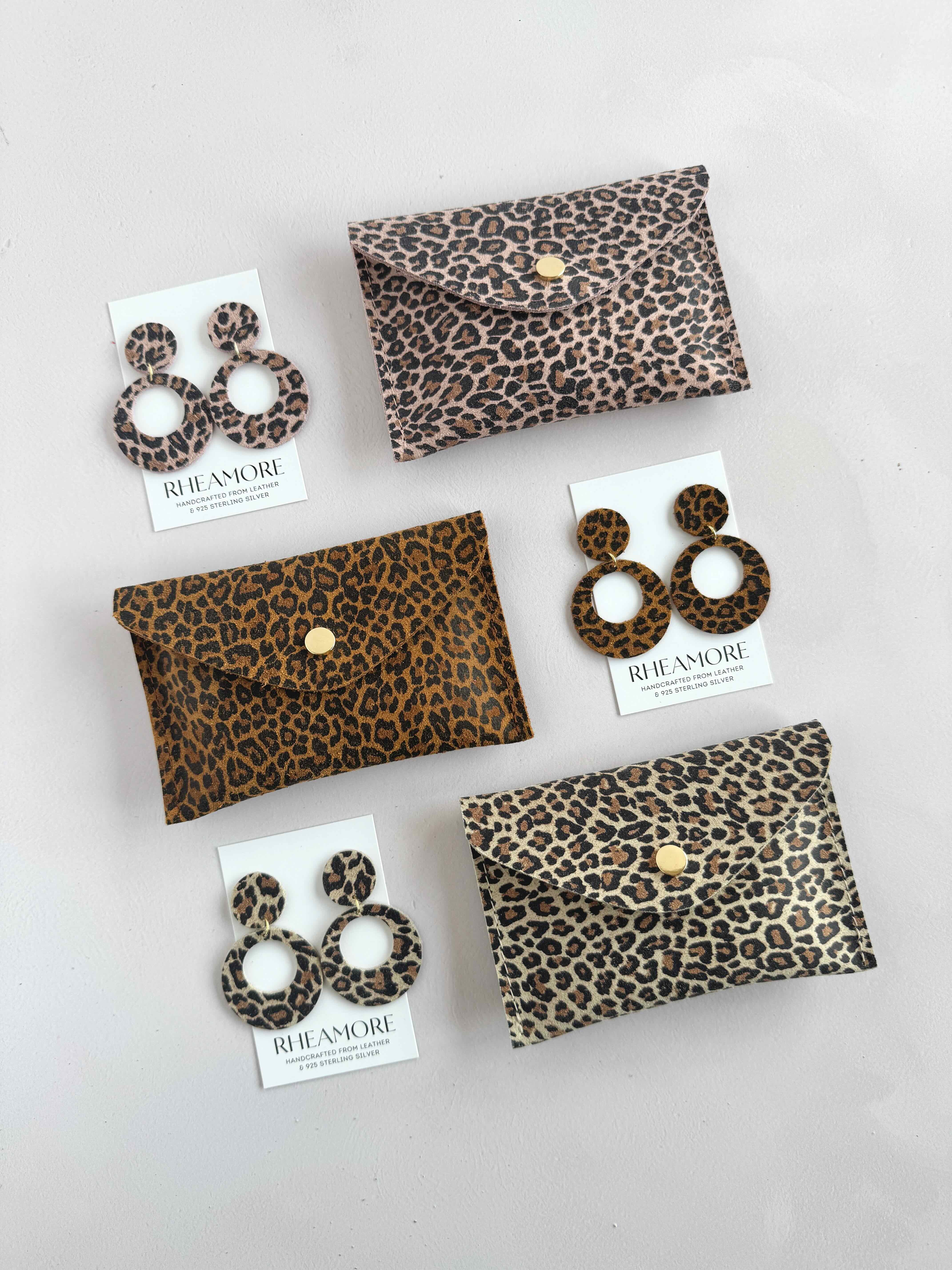 Leopard Circle Dangle Earrings