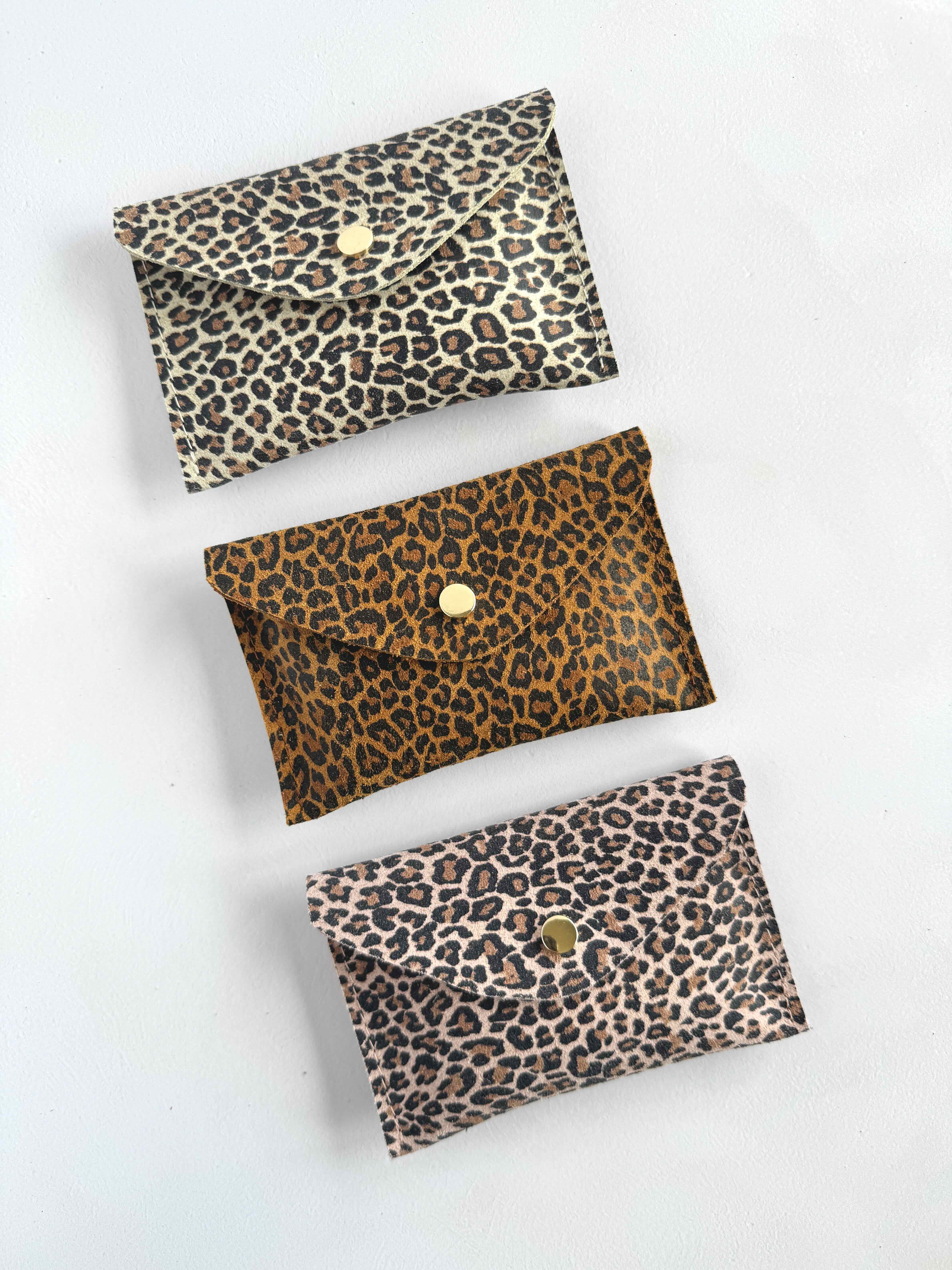 Leopard Print Envelope Leather Purse