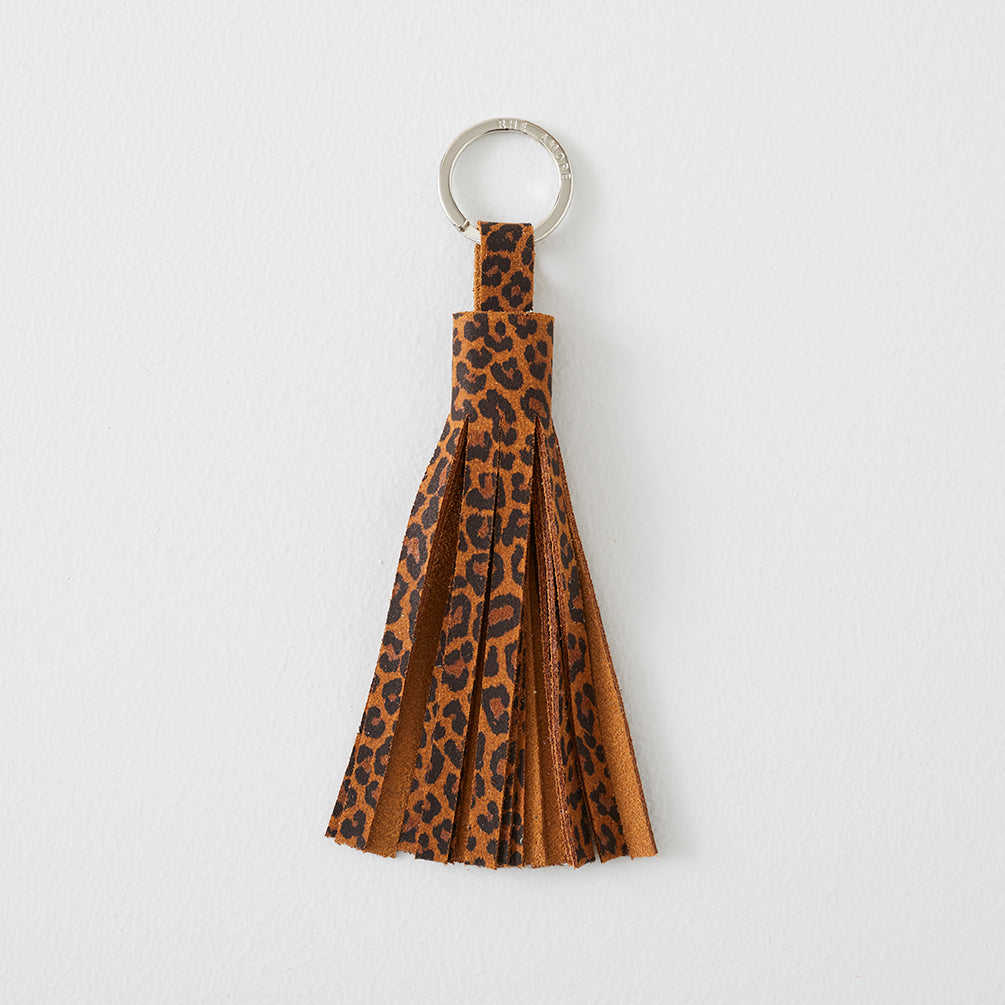 Suede Leopard Print Tassel