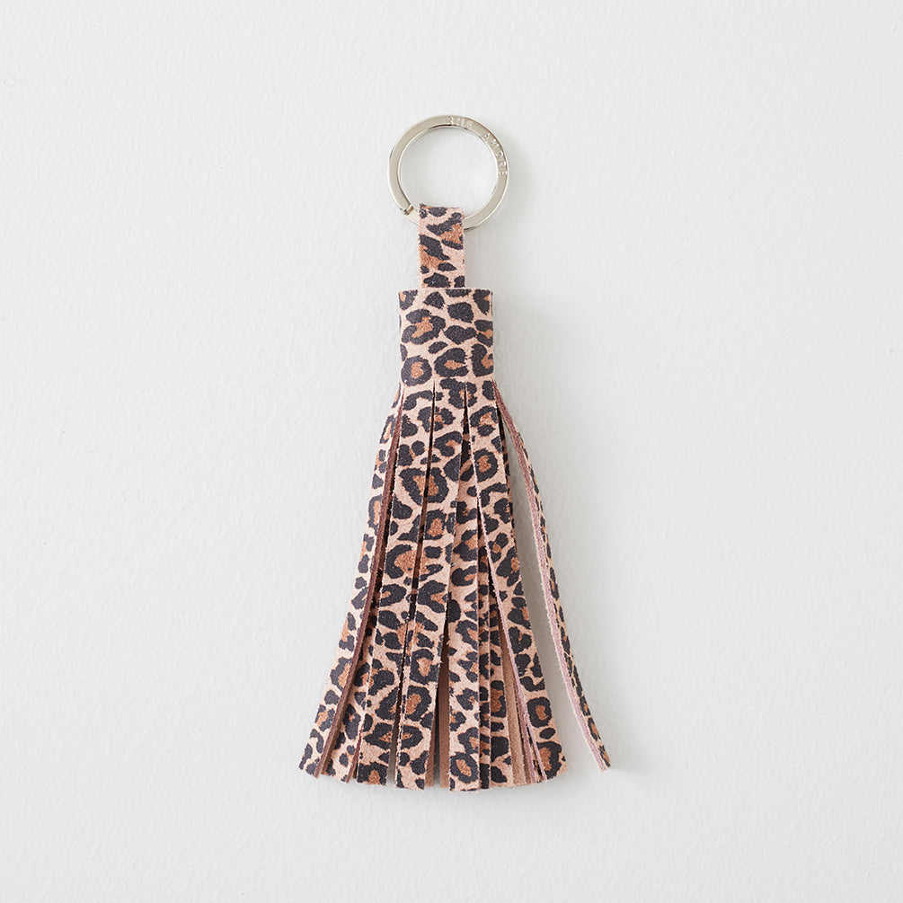 Suede Leopard Print Tassel