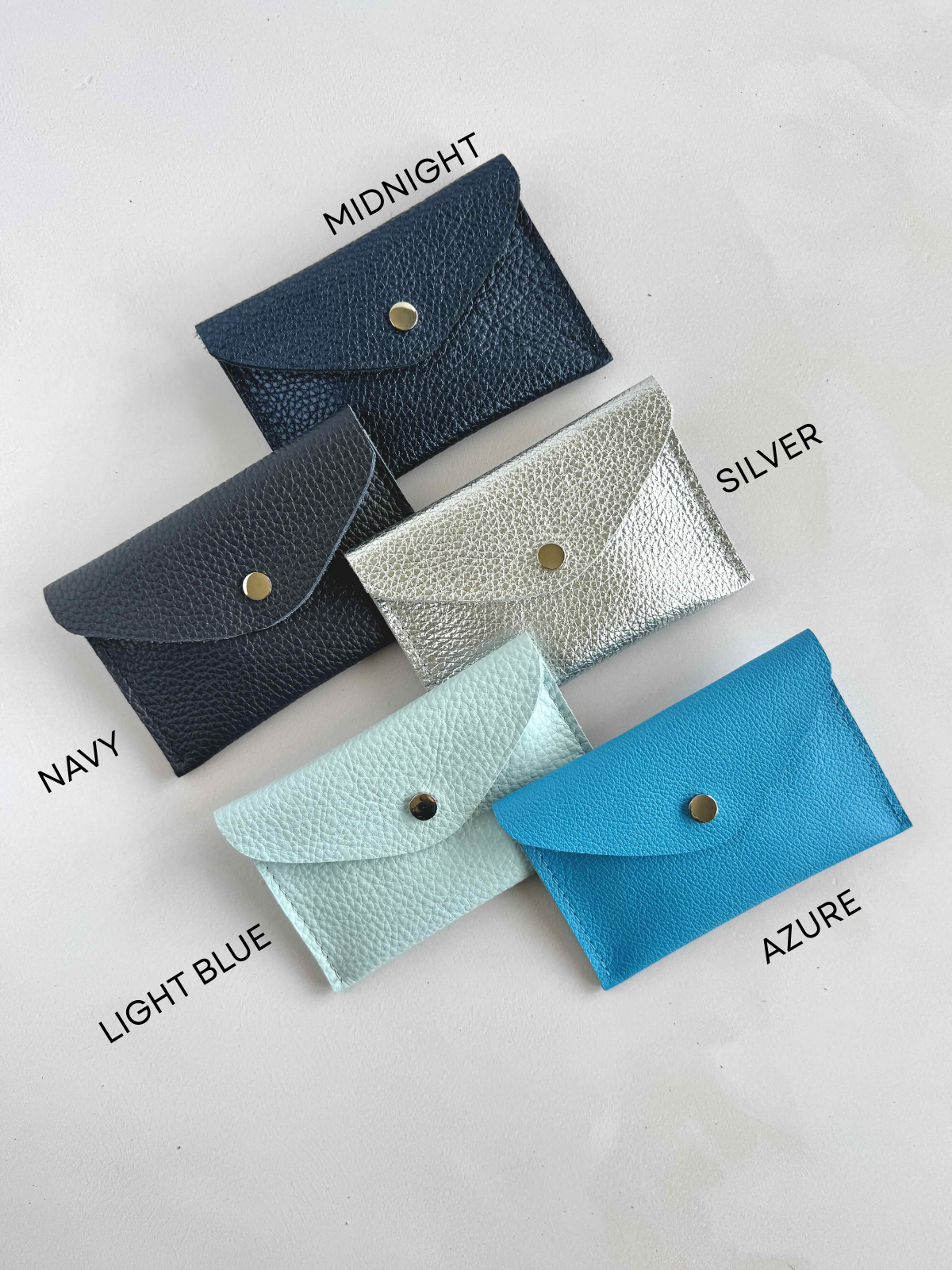 Blue Leather Envelope Purse