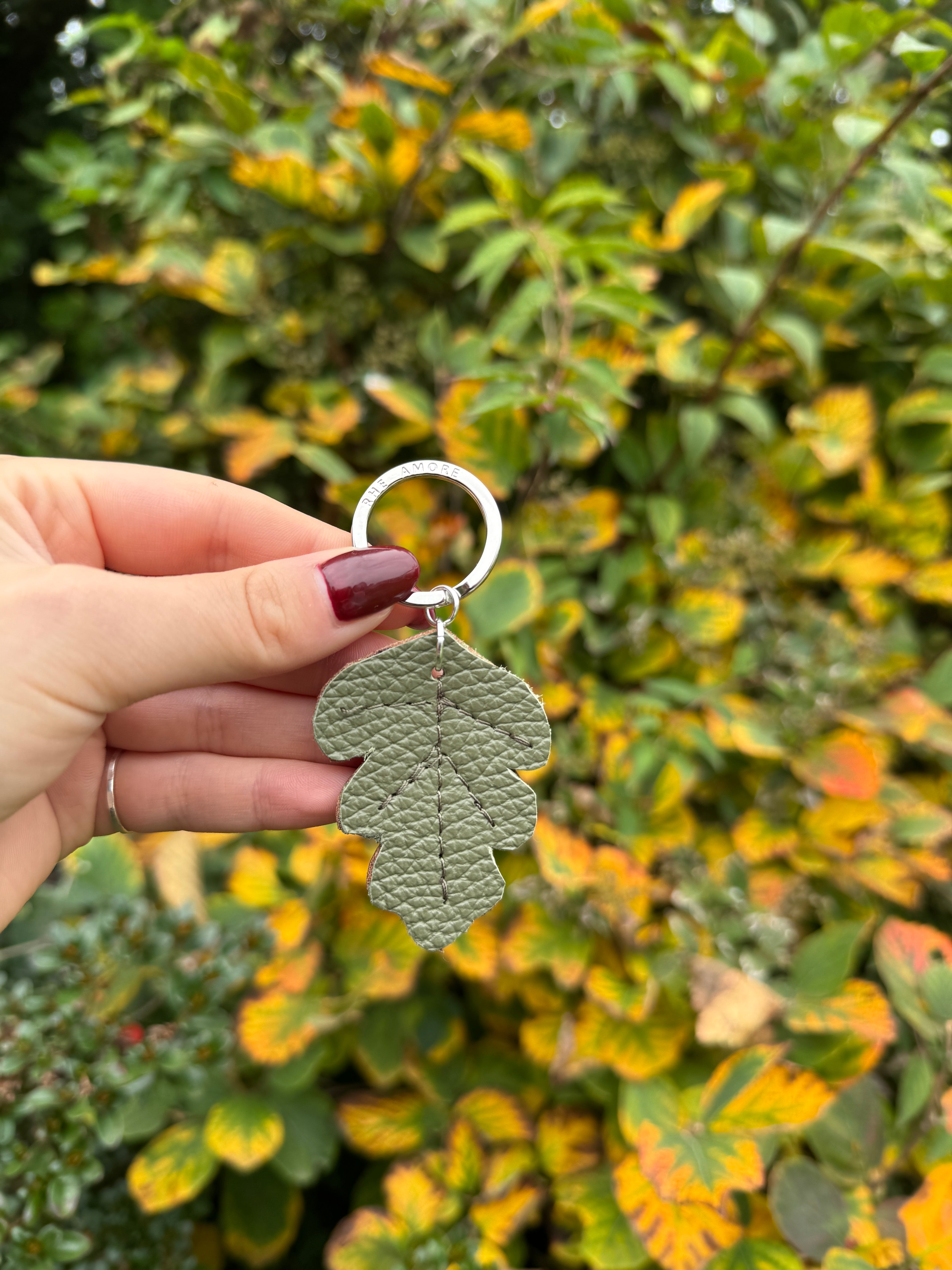 Limited Edition Leaf Leather Keyring Charm