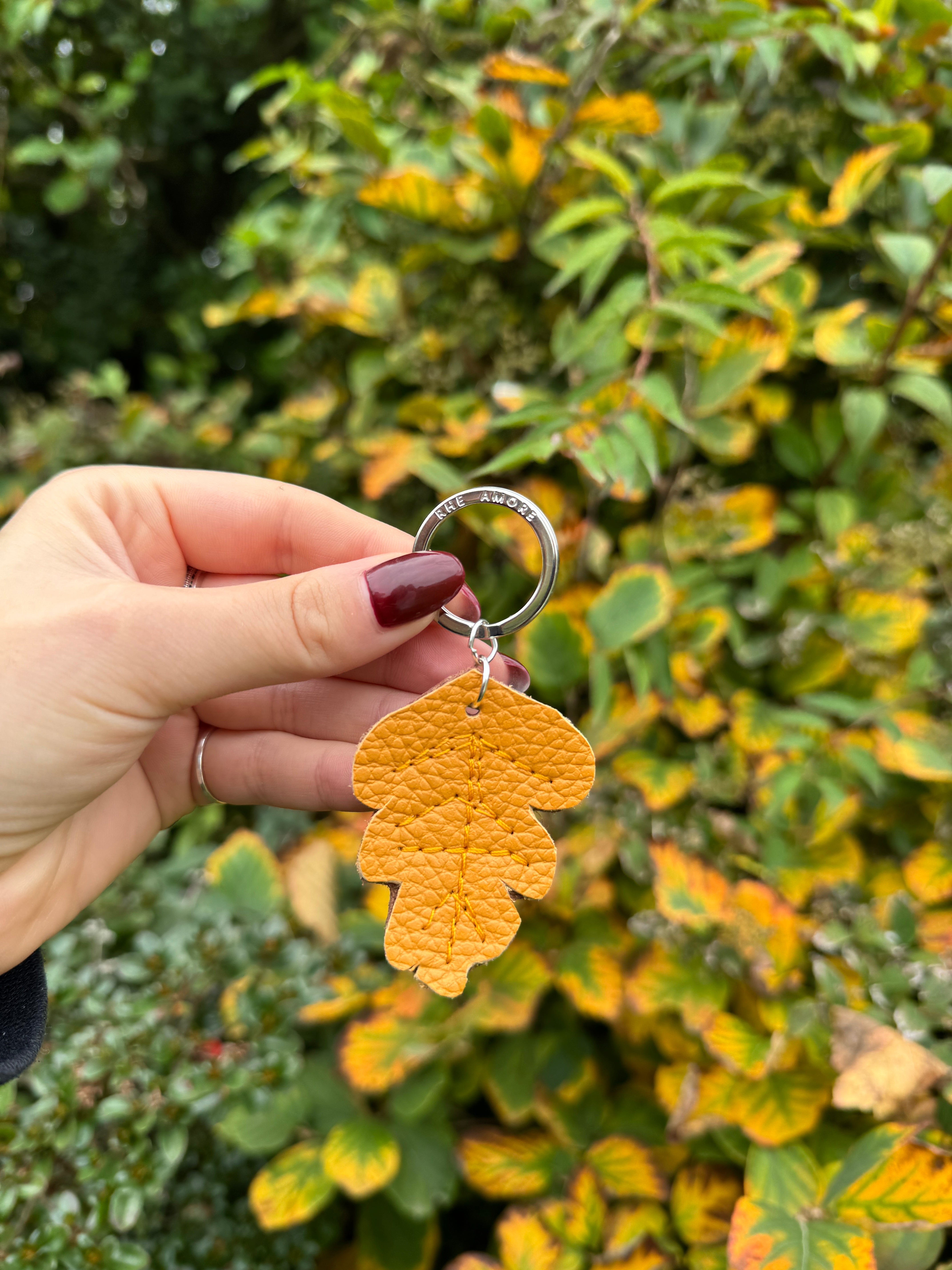 Limited Edition Leaf Leather Keyring Charm