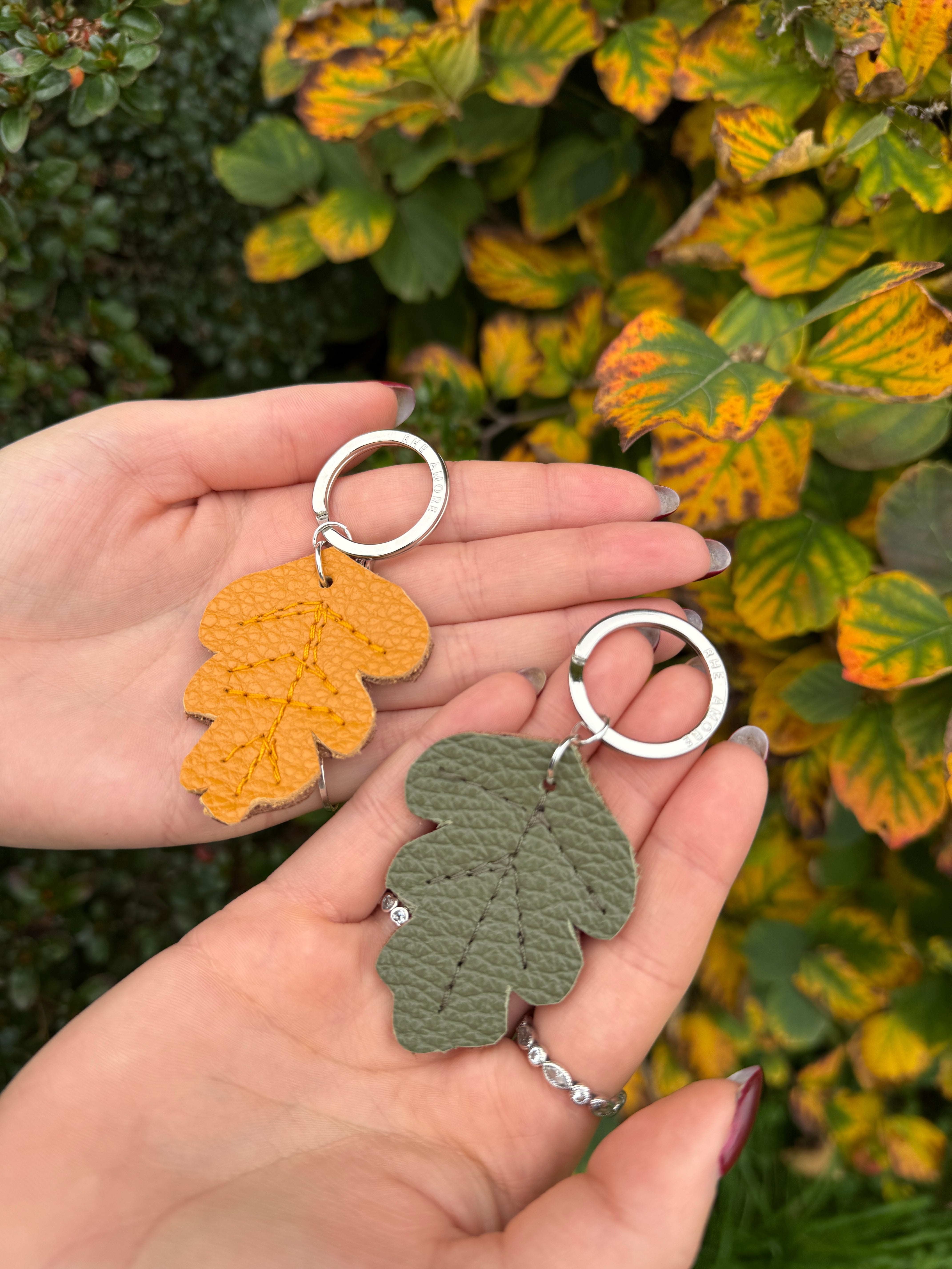 Limited Edition Leaf Leather Keyring Charm