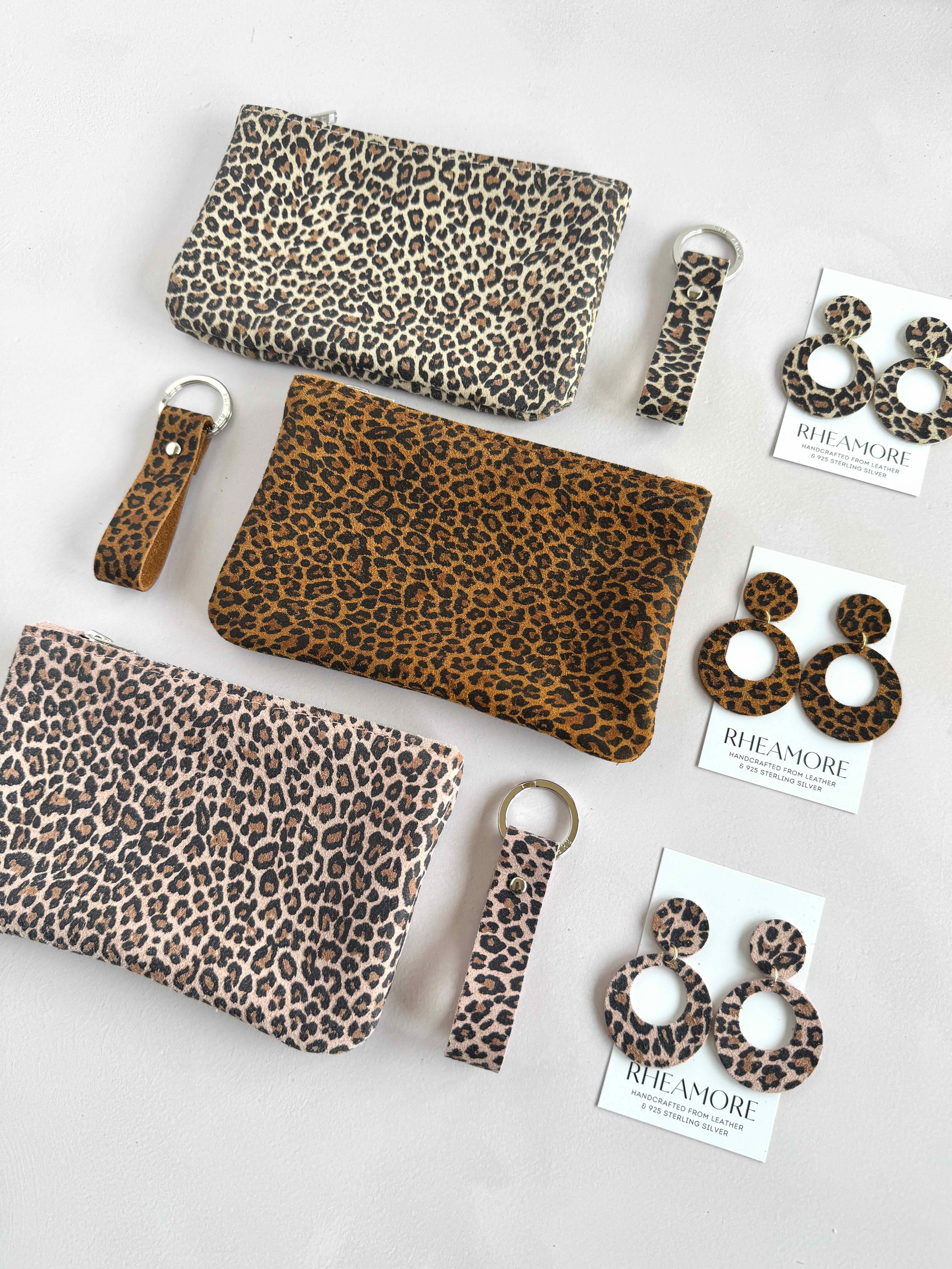 Leopard Circle Dangle Earrings