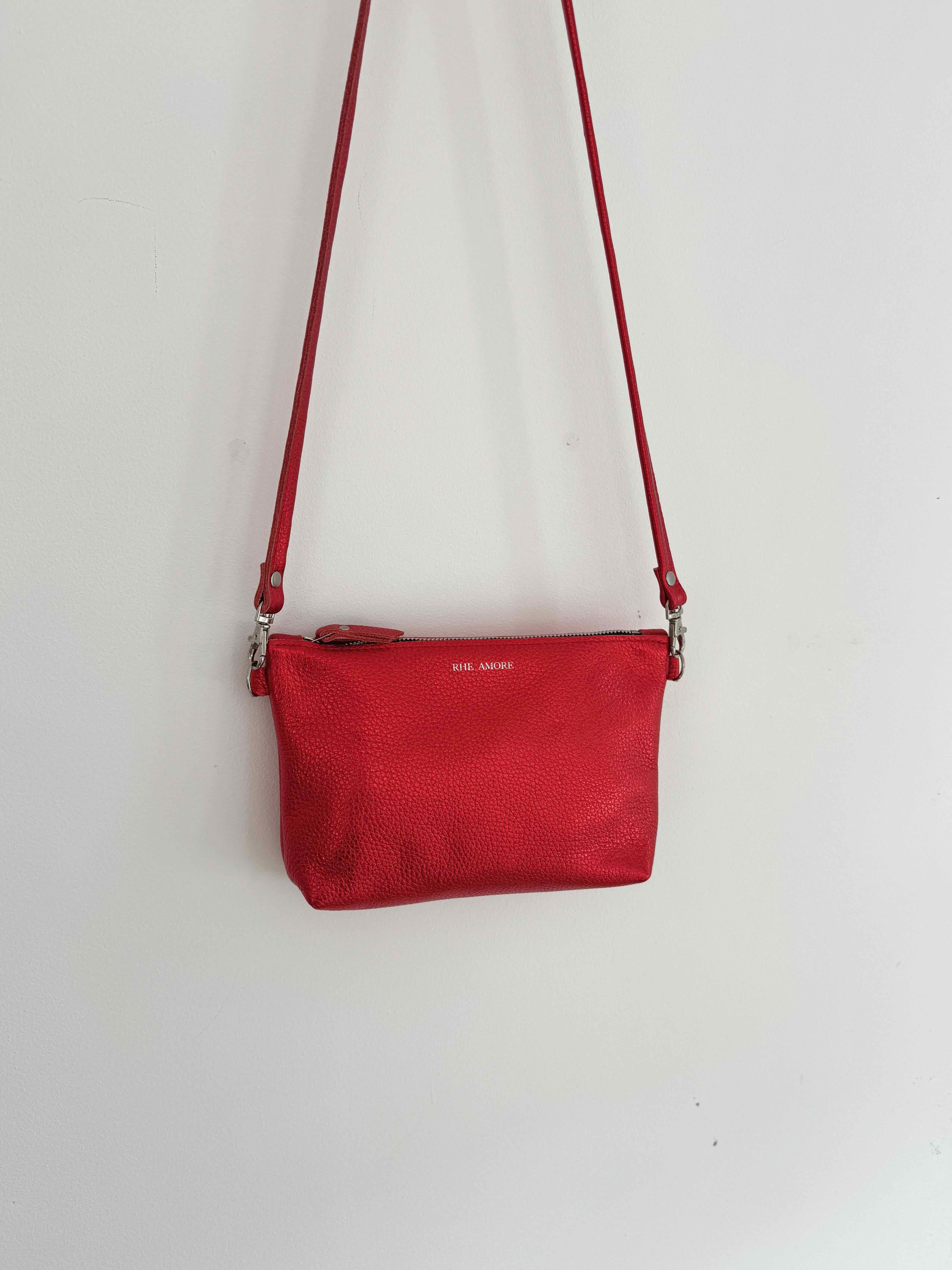 Last Chance Product - Redcurrant Leather Crossbody Bag