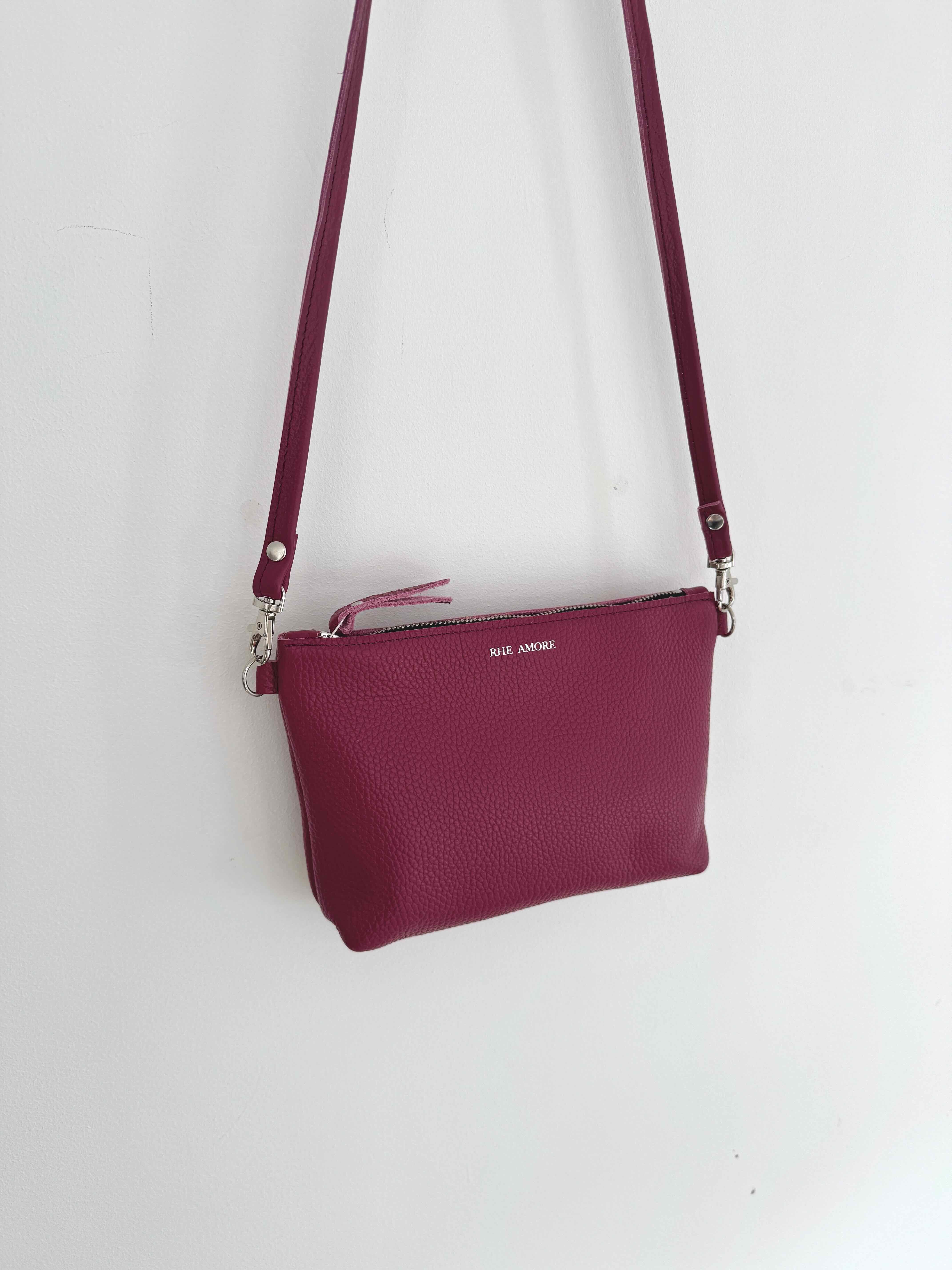 Last Chance Product - Plum Leather Crossbody Bag