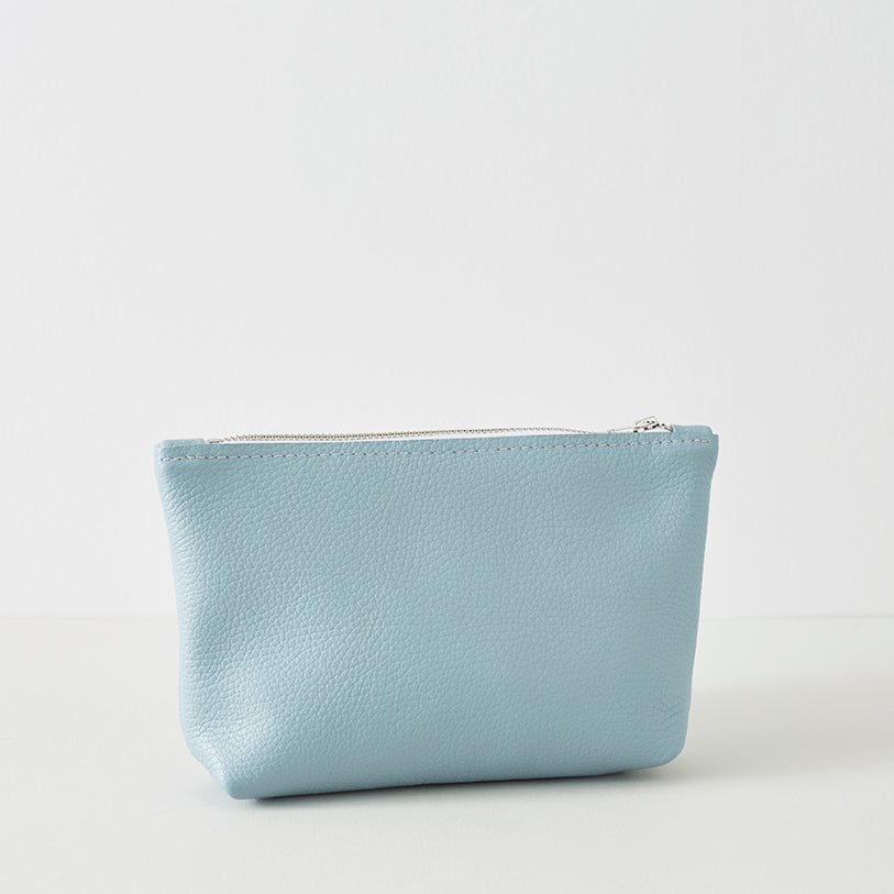 Frost Blue Leather Pouch