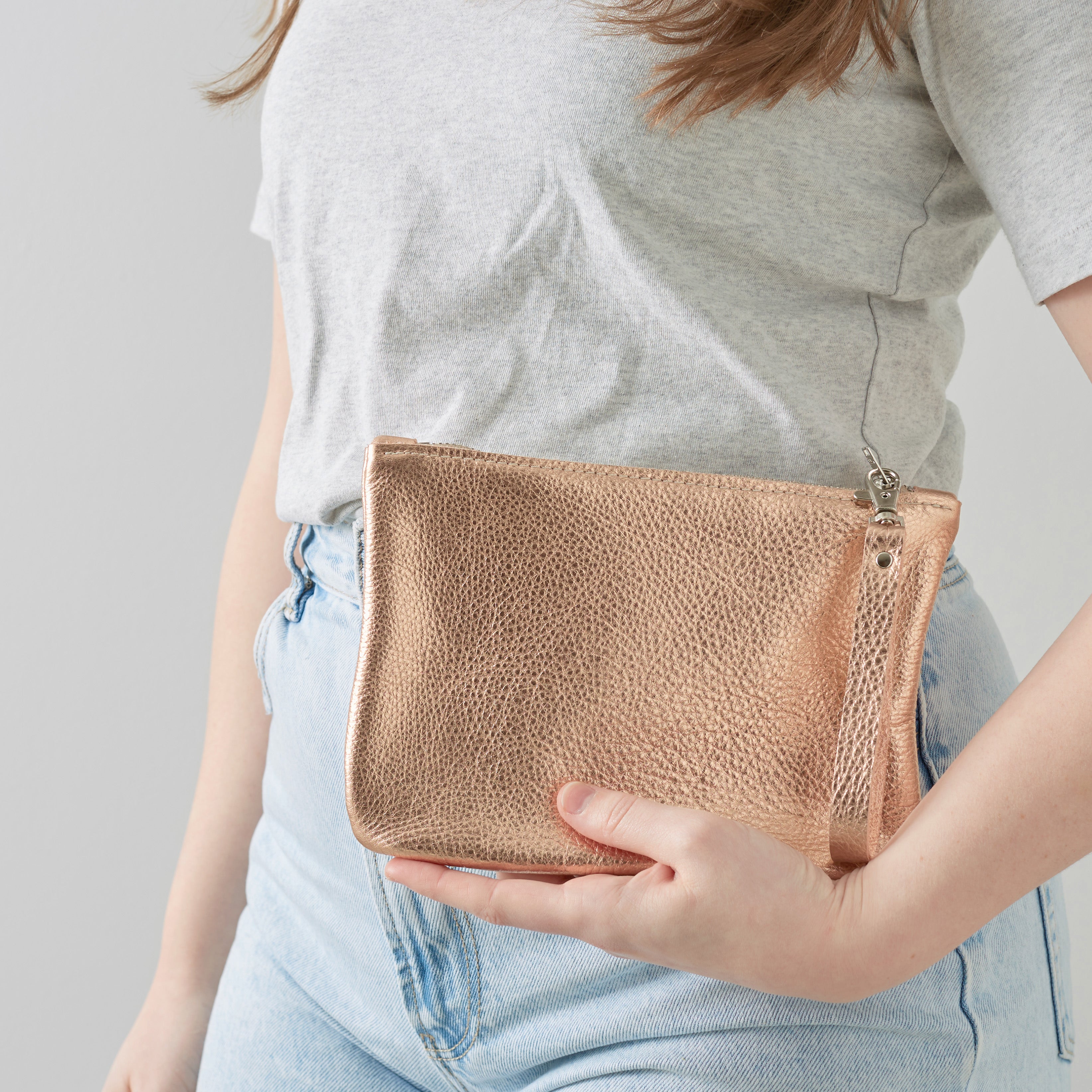 Rose Gold Clutch Bag – RheAmore - Main Image