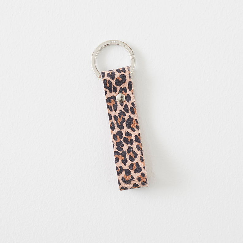Suede Leopard Print Keyring