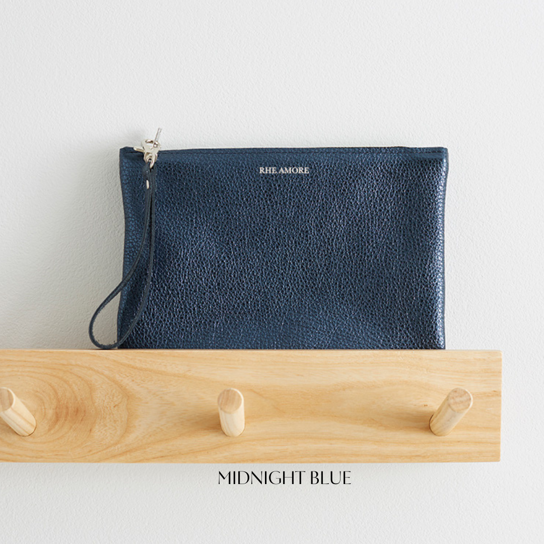 Metallic Leather Clutch Bag