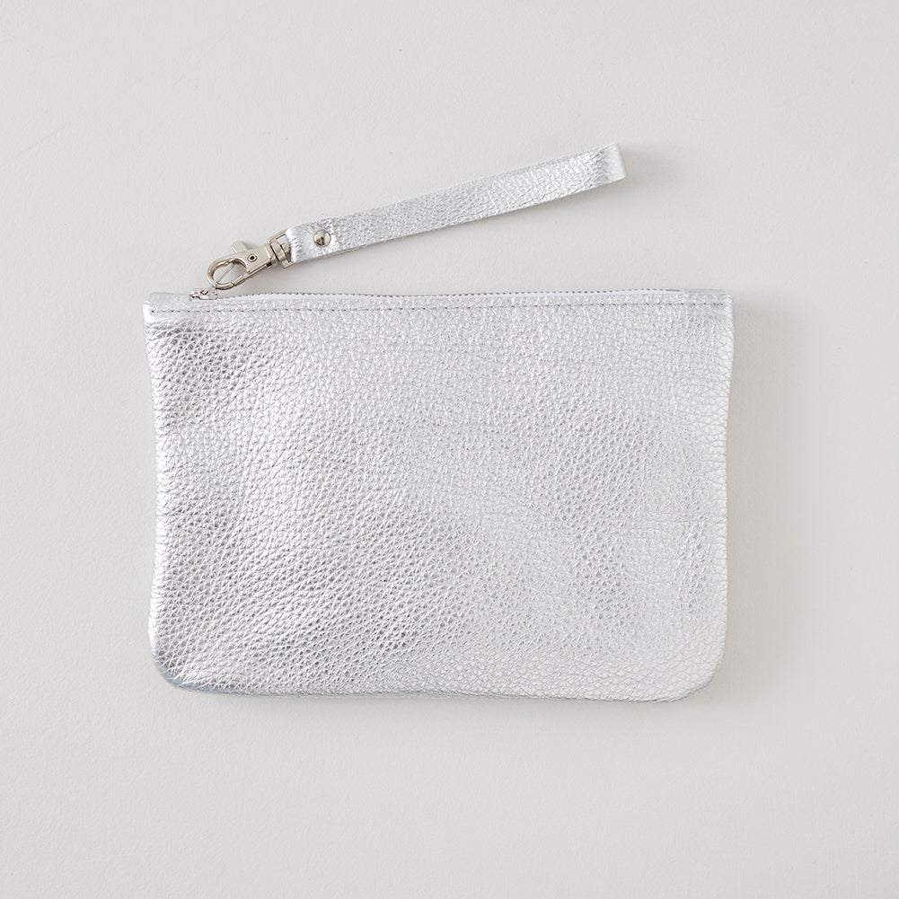 Metallic Leather Clutch Bag